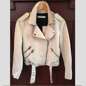 Faux Suede Moto Jacket